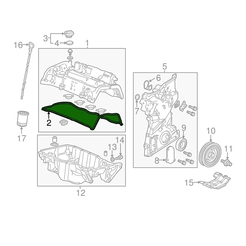 Cilinderkop Kleppendeksel Pakking 12341-5A2-A01 Voor Honda Accord 2.4L Ex Exl