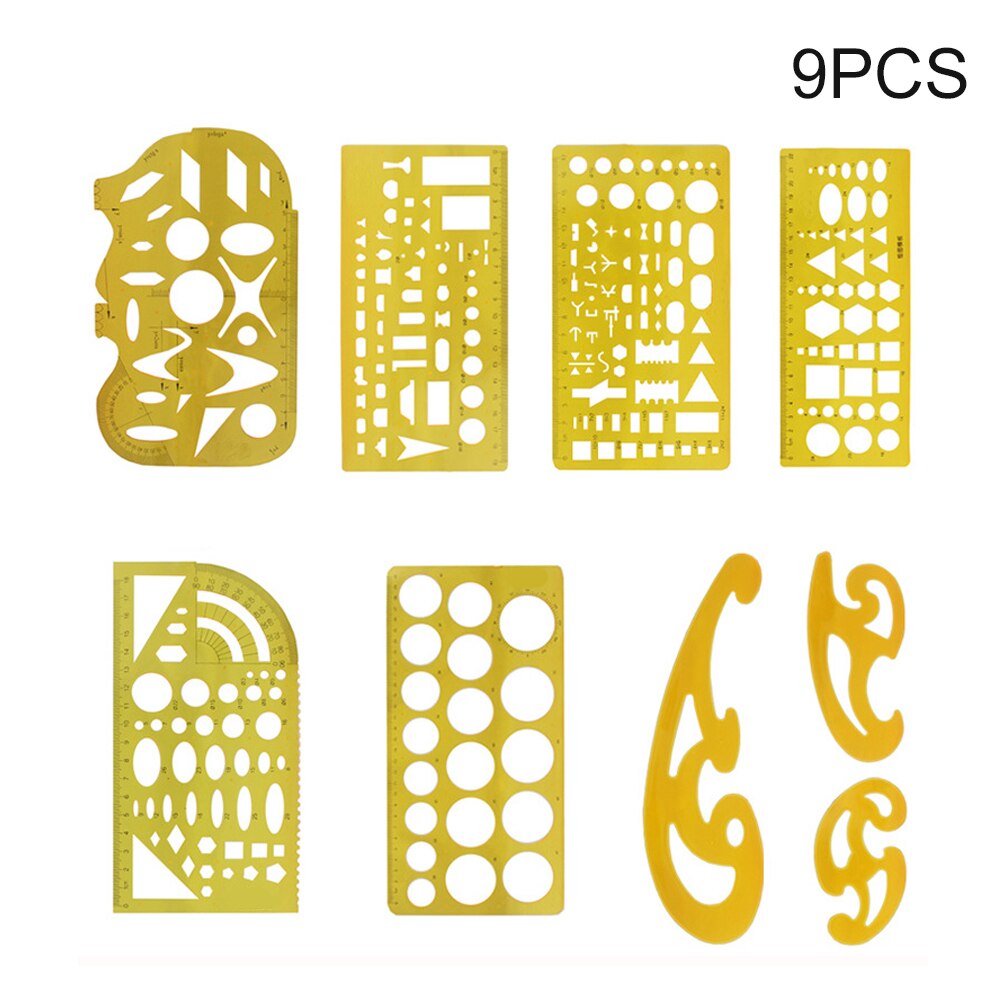 Accessories Construction Ruler Shapes Stencil Symbol House Plan Portable Furniture Templates For Architecture Drafting Tools: 9pcs
