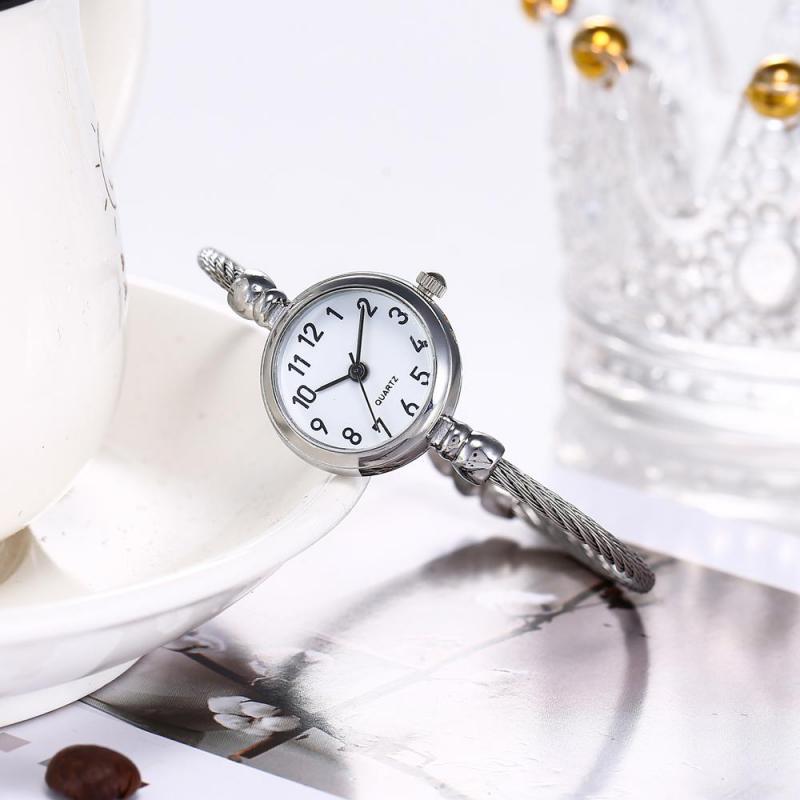 Simple Women Bangle Bracelet Watch Luxury Stainless Steel Retro Digital Watch Ladies Quartz Wristwatch Women Dress Clock