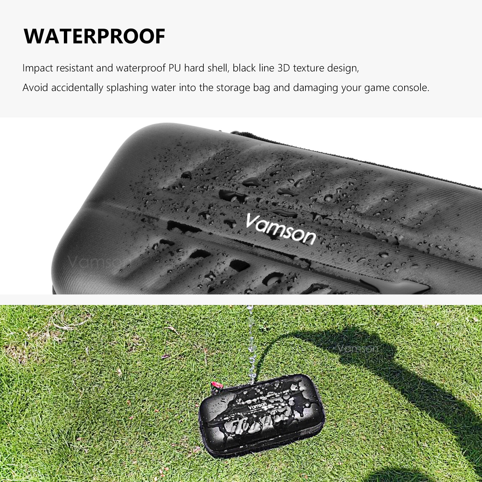 Vamson Waterdichte Draagtas Pu Voor Nintendo Switch Oled Reizen Beschermhoes Opslag Draagtas Accessoires Kit