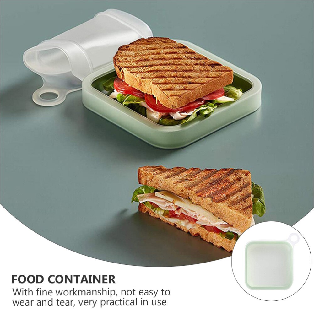 500Ml Siliconen Voedsel Containers Sandwich Bento Box Praktische Maaltijd Doos