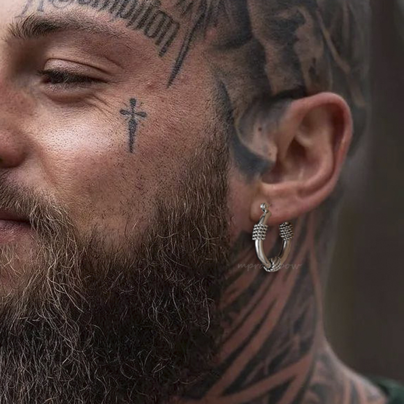 Mannen Hoop Earring, Roestvrij Staal Coil Wire Wrap Earing, Bali Hoepel Oorbellen Voor Mannen Vrouwen Sieraden.