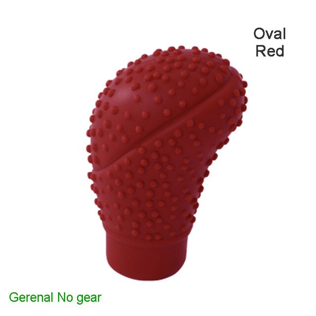 1Pc Car Silicone Gear Shift Head Cover for Suzuki Swift Volkswagen Passat B5 B6 Tiguan Jetta MK6 Skoda Octavia A7 A5 Accessories: Oval Red