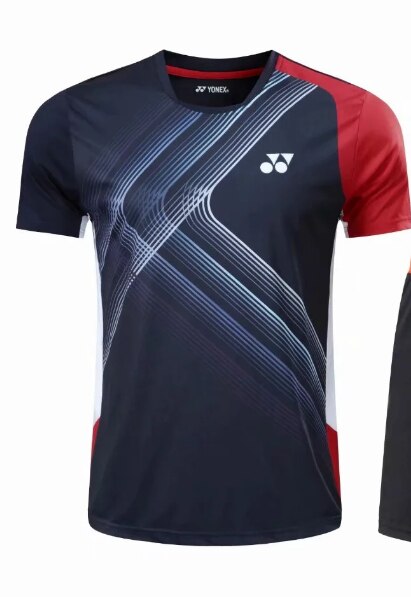 Schweiß-saugfähig und atmungsaktiv Badminton Sportbekleidung: Schwarz T Shirt / XXXL