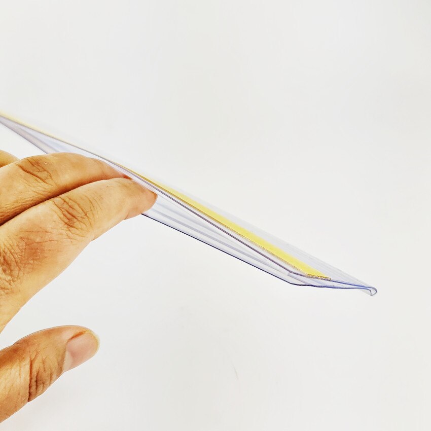 H5cm Plastic PVC Clip Holder on Shelf Rack Merchandise Price Talker Sign Label Display Data Strips with Adhesive Tape 50pcs