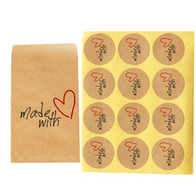 50 stuks Papieren Envelop Set met stickers Vintage Gemaakt met Liefde Mini Kraft Envelop Bruiloft Uitnodiging Envelop