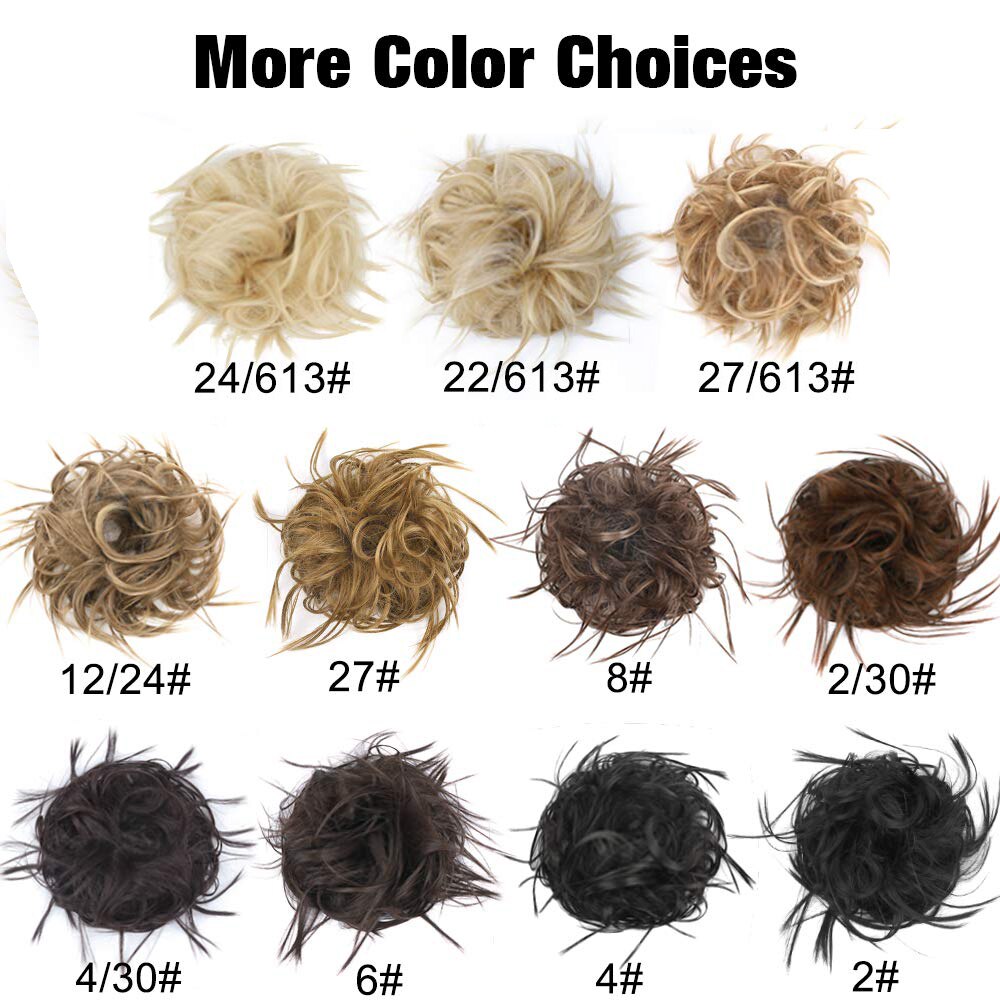 Messy Knot Chouchou Voor Vrouwen Haarstukje Extensions Synthetische Pruik Ring Wrap Chignon Zwart Bruin Hoge Temperatuur Fiber