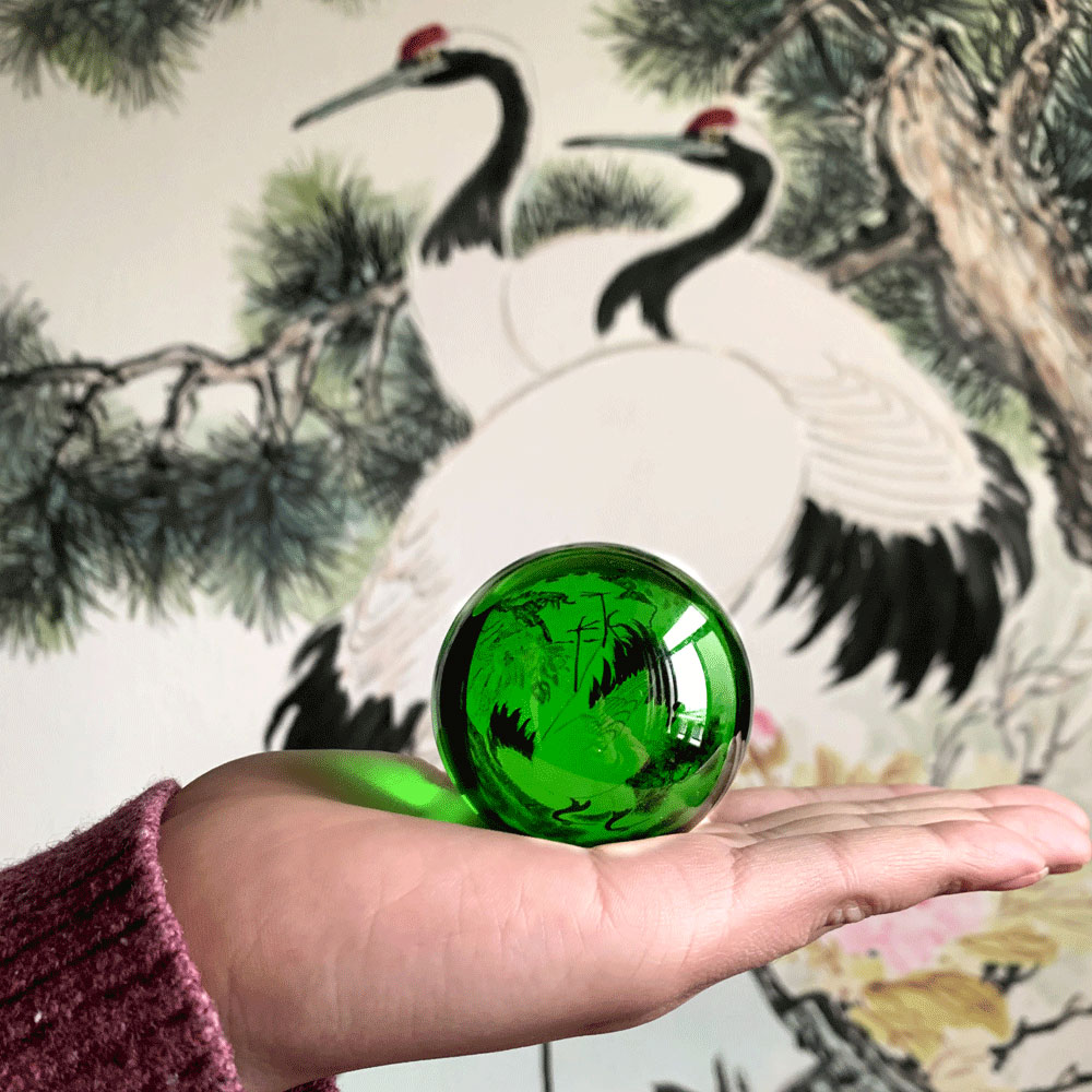 50/60# Green Crystal Glass Ball Magic Ball For Photography Paperweight Fengshui Home Office Decor Table Ornament Kid Favor