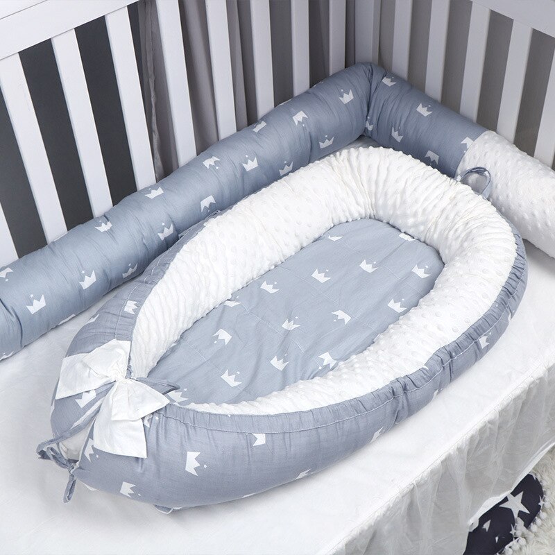Nyfødt baby seng baby nest seng bærbar krybbe spedbarn småbarn bomull reiseseng vugge for nyfødt for baby sove 90*50cm