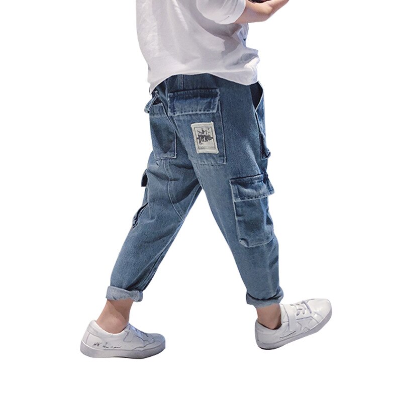 Drenge patchwork jeans børn løse harlan jeans denimbukser 5-16 år cowboy børn stor pakke pp jeans drengetøj