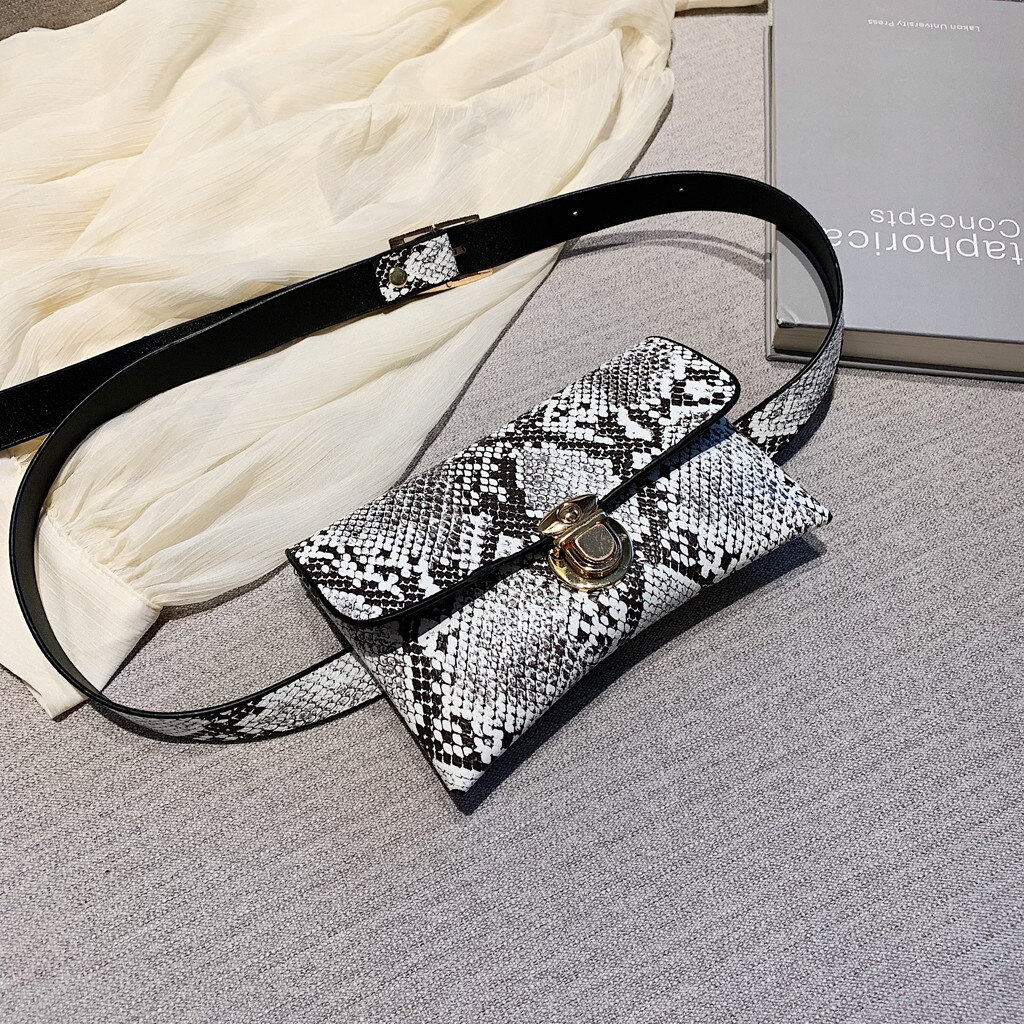 2020 New Fanny Pack marsupio da donna serpentine marsupi Vintage ragazza moda marsupio marsupio in pelle per telefono: White