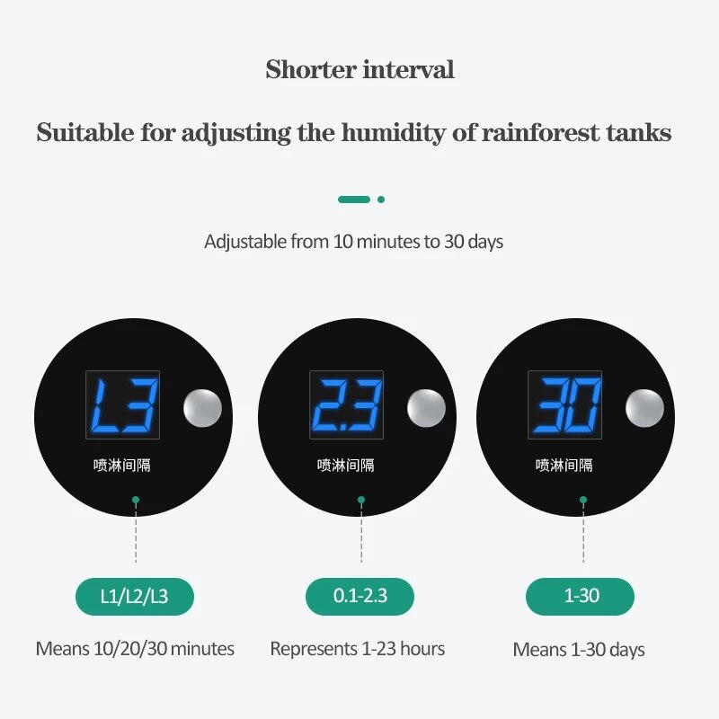 Intelligent automatisk tåge spray system sæt krybdyr terrarier tåge luftfugter lcd skærm sprinkler kontrol vanding timer