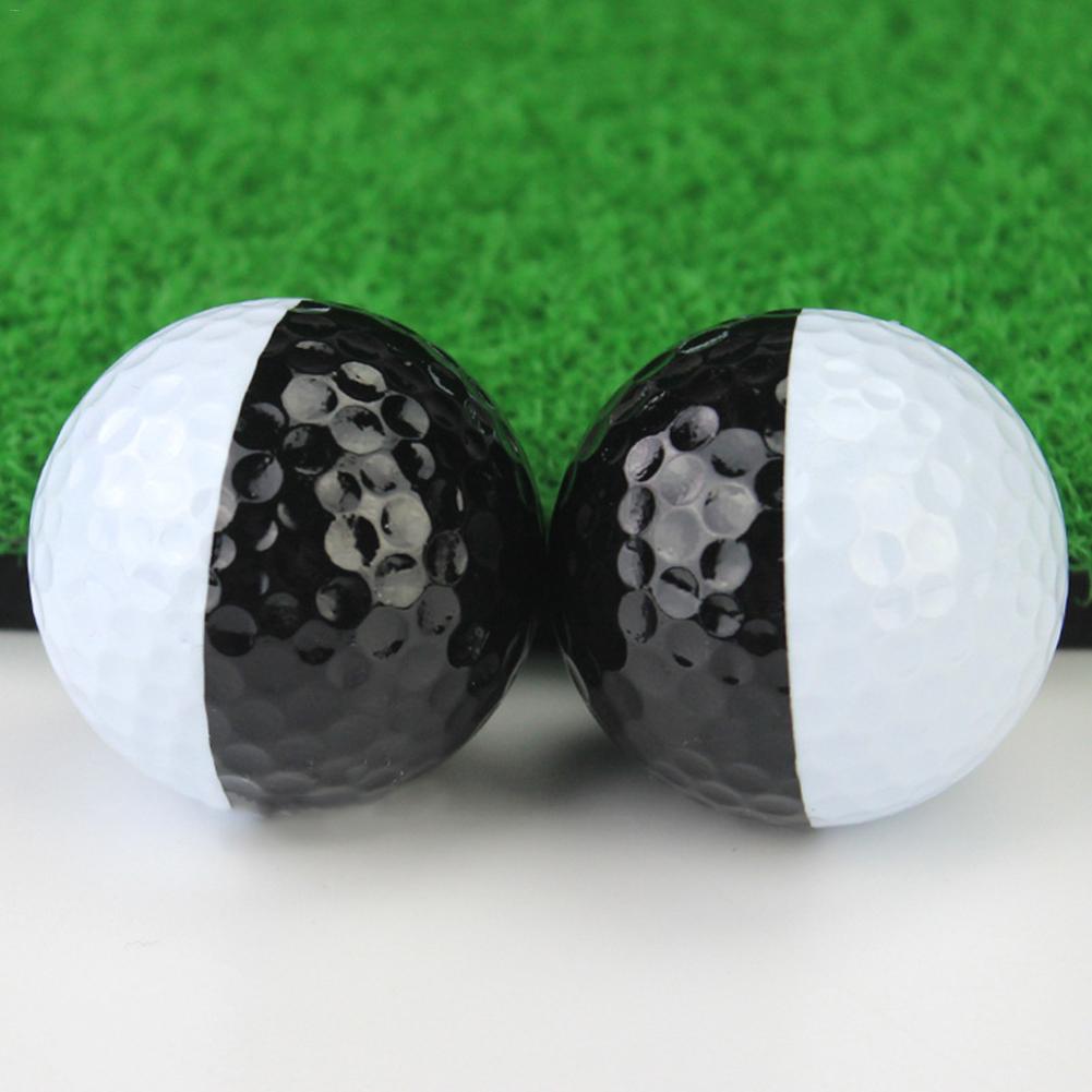 Golf Balls Set Long Distance Black And White 2 Layer Ball Golf Training Accessories For Putters