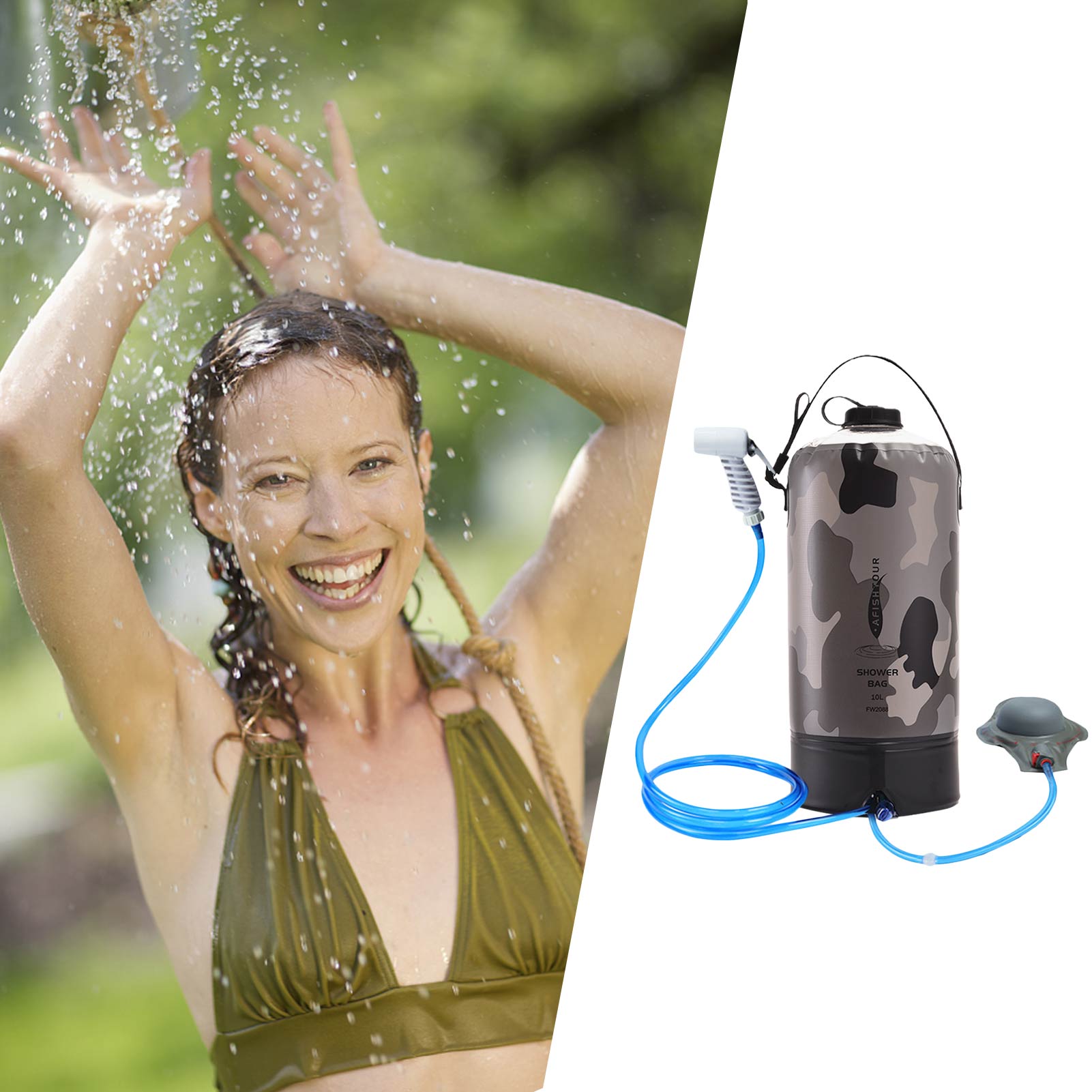 Sac de douche solaire 10l, sacs à eau 20l, Camping en plein air randonnée, sac de douche solaire Portable léger, pochette de bain de Camping
