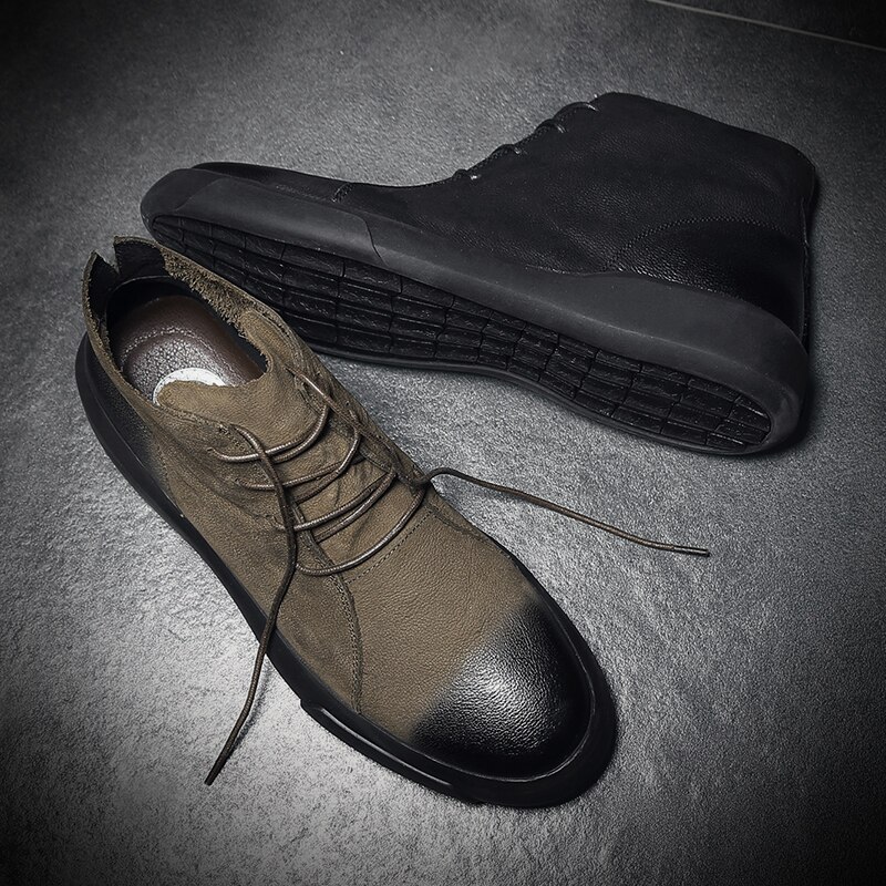 Motorlaarzen heren martin boots enkel leren laarzen heren zwarte straatschoenen botas motocross hombre