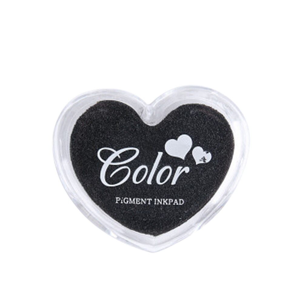 Stationary Set Craft Finger Ink Pad Candy Colors Heart-Shaped Fingerprint Inkpad for DIY Scrapbooking Rubber Card Making: Black