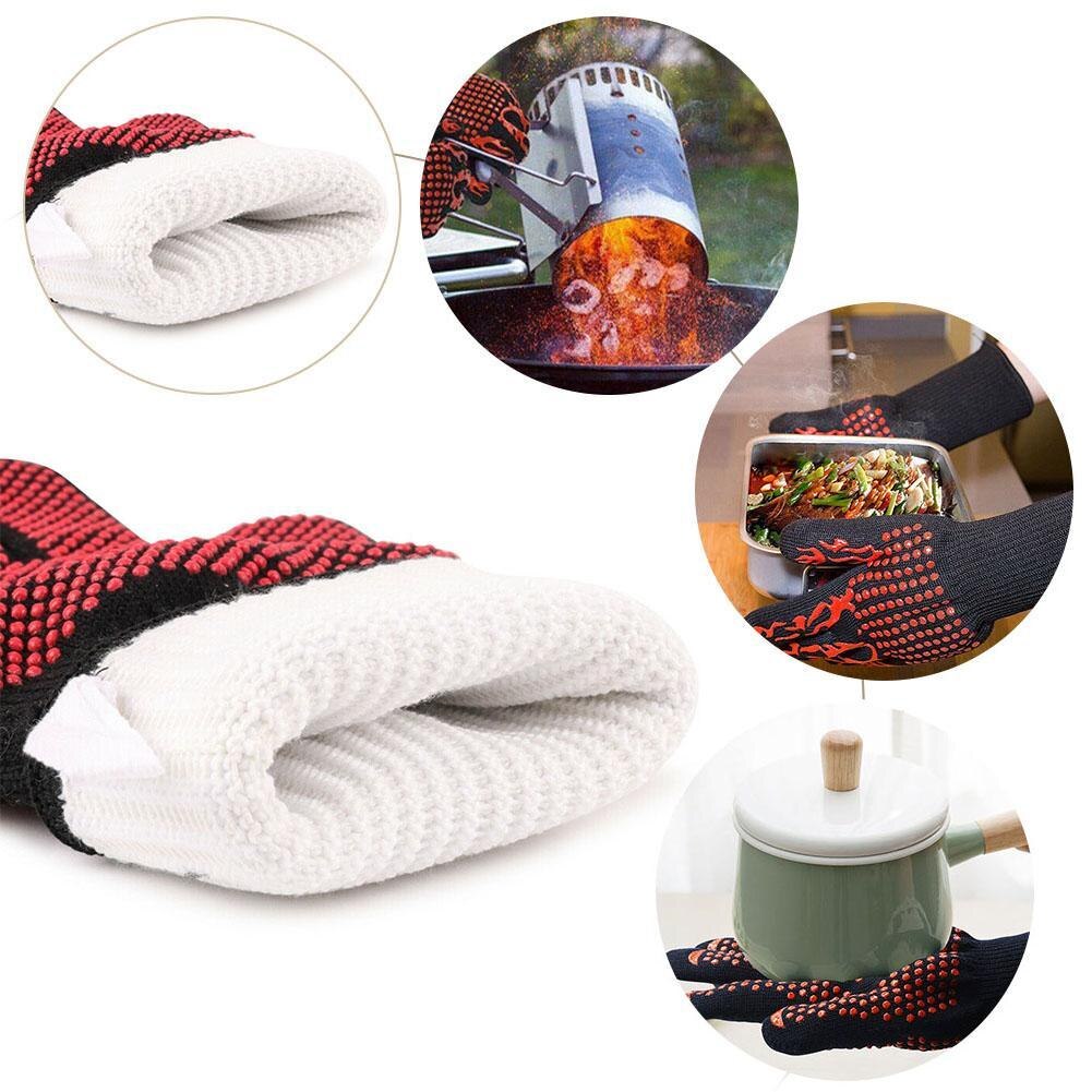 1 pc ugnsvante bakhandske extrem värmetålig f handskar bbq 932 handskar multifunktionskök grillning kock grillhandske  b5 f 9