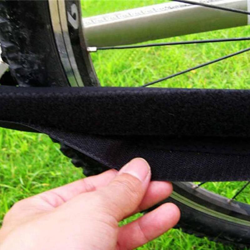 1 stk cykelbeskyttelsesbælte cykelstel kædeholder tilbehør cykelbeskyttelsesbeskytter polyester sort kæde indsendt prote  y9 r 4