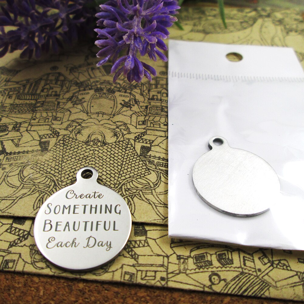 Lot de 10 breloques en acier inoxydable, pour créer quelque chose de beau au quotidien, plus de style à choisir, bricolage, pendentifs pour collier