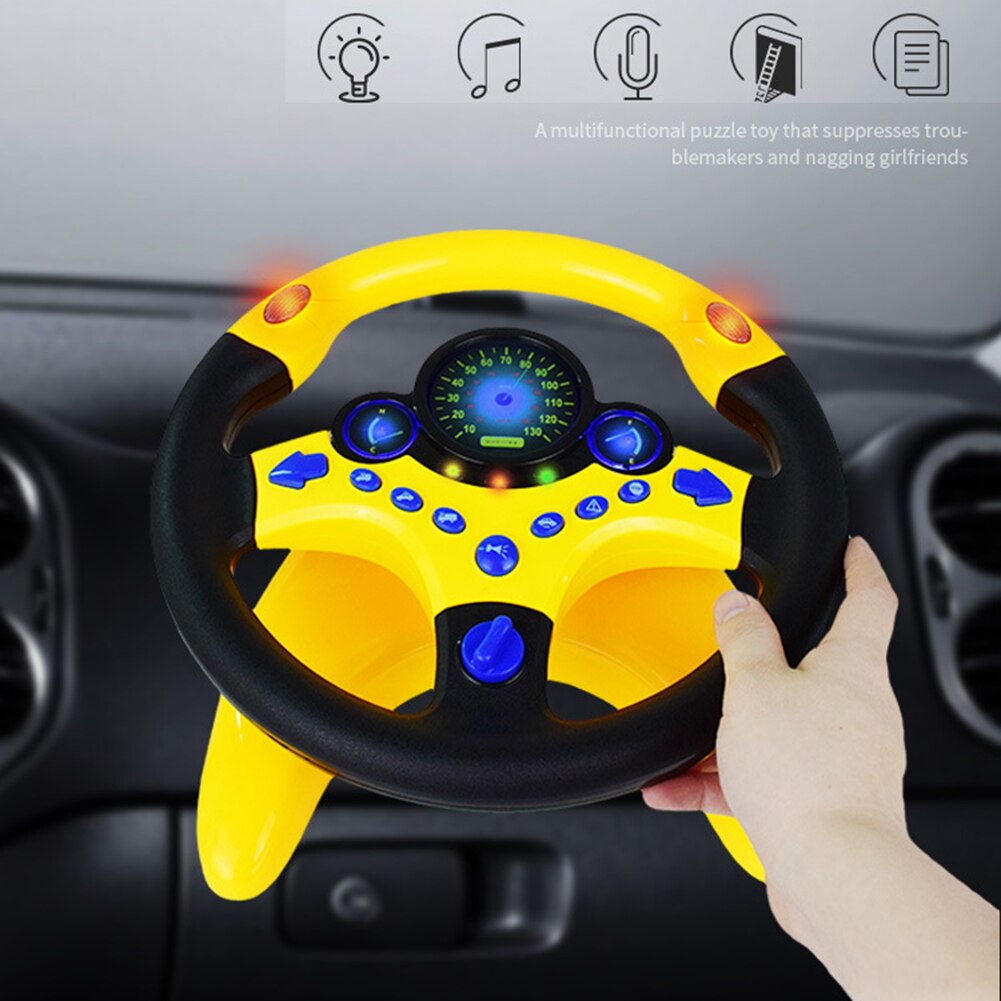 Children Steering Wheel with Light Sound Simulation Driving Education Toy