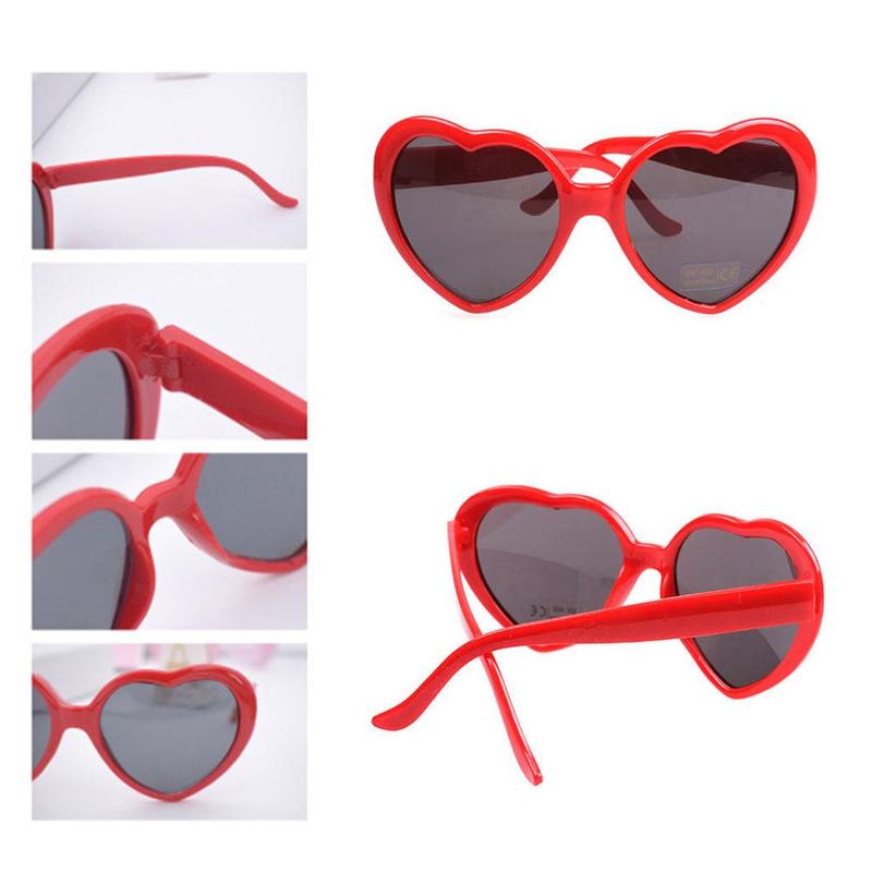 Elsker briller om hjerteformede lys bliver kærlighed specialeffekter briller netto røde briller solbriller kvinder – Grandado