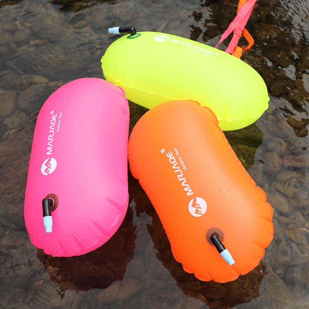 Svømning bøje enkelt pvc airbag svømning redningskrans bøje vandtæt oppustelig svømning drevpose forhindre drukningskugle