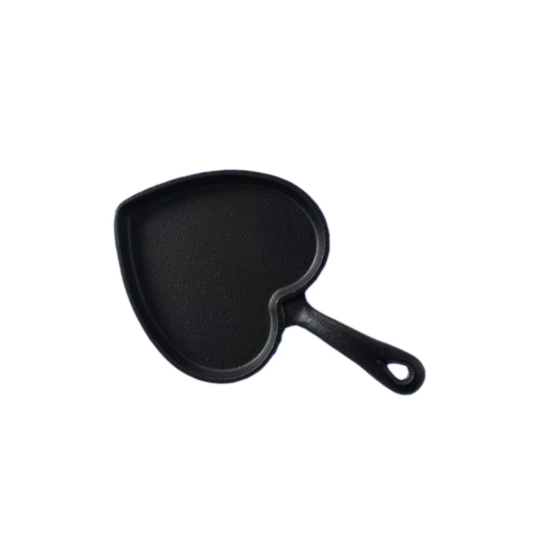 Mini Heart-shaped Uncoated Cast Iron Omelette Pan Baking Tray Little Frying Pan: Default Title