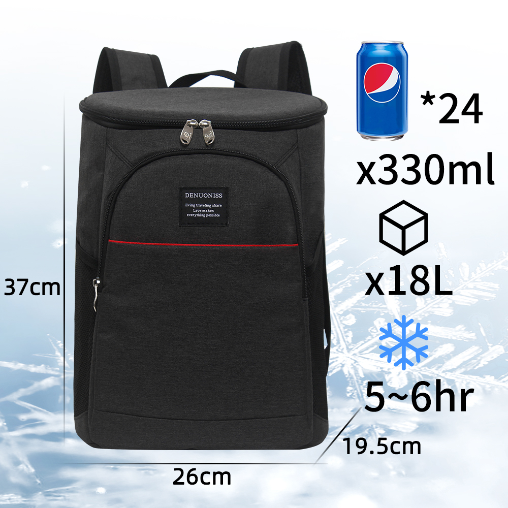 DENUONISS 20L Thermo-Kühltasche, stilvoller multifunktionaler isolierter Rucksack, wasserdichte Picknick-Kühlschranktasche und Flaschenöffner