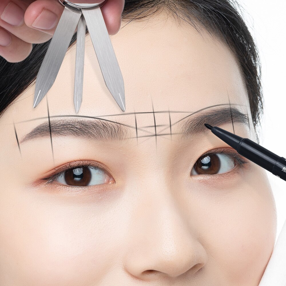 Microblading balance positionering tatovering lineal makeup øjenbryn gyldne snit lineal måleværktøj