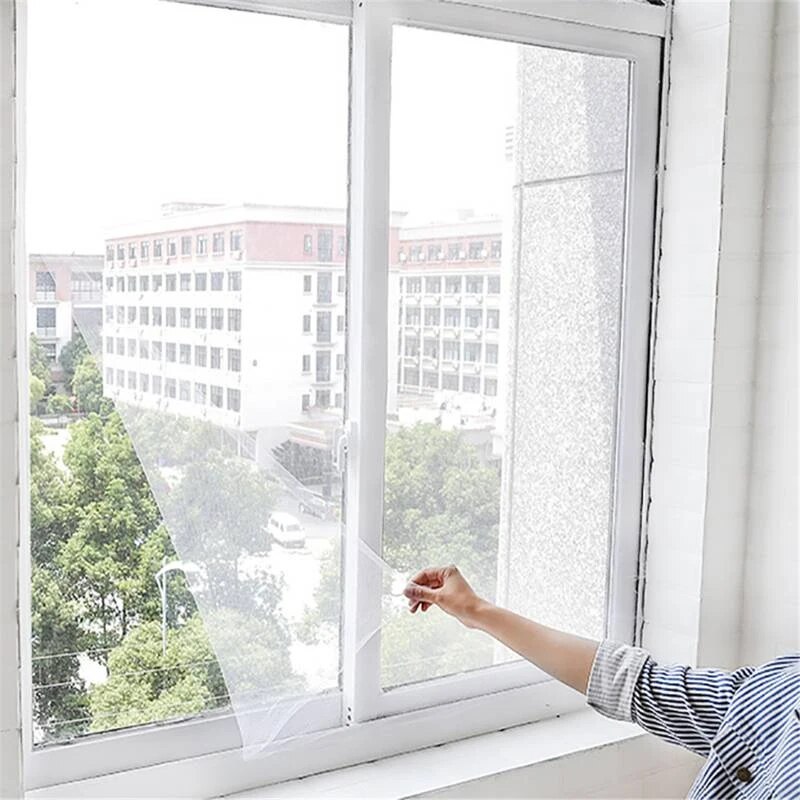 1pcs Self Adhesive Invisible Screens Summer Anti-mosquito and Insect Screens Simple Operation White Screens