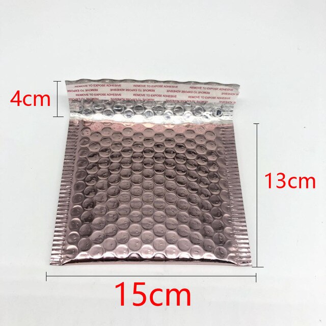 50 Stuks Cd/Cvd Verpakking Bubble Mailers Goud Papier Gevoerde Enveloppen Bag Bubble Mailing Envelop Tas 15*13Cm + 4Cm: Rose Gold
