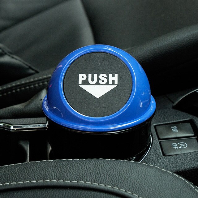 Cenicero de Cubo de basura para coche, Cenicero de basura, papelera de decoración para coche, caja para basura, Cenicero: Azul