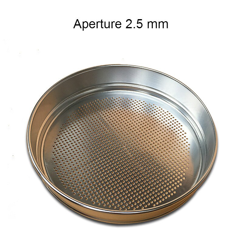 Pest Selection Sieve Set Chrome Round Hole Grain Selection Sieve Diam. 30 cm Aperture 1.5 mm 2.5 mm Including Lid & Bottom