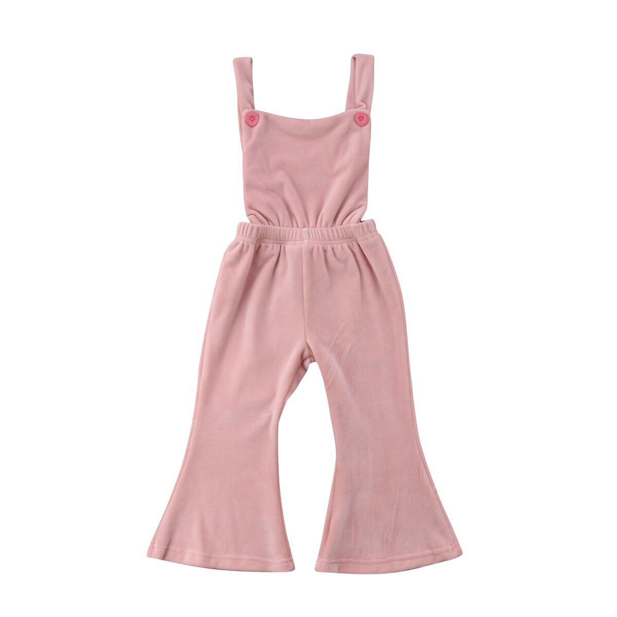Peuter Baby Meisjes Sweet Pretty Romper Mouwloze Backless Elastische Taille Roze Fluwelen Jumpsuits Romper Outfit 6M-5Y