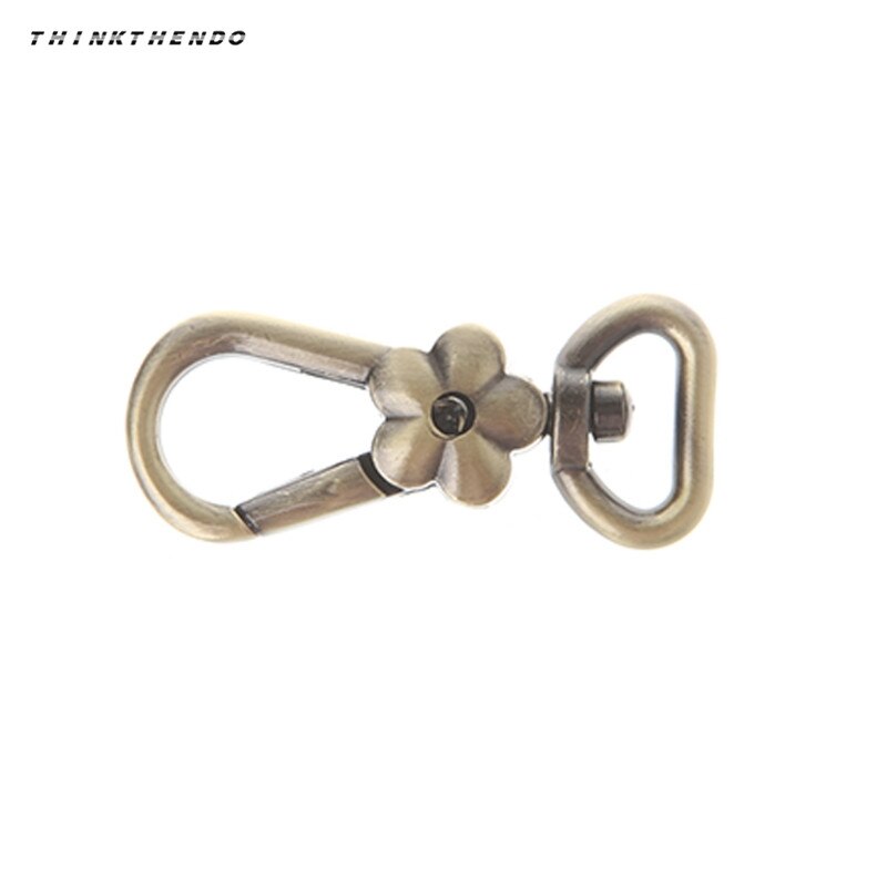 Zinc Alloy Bag Buckle Hook Flower Lobster Clasps Swivel Trigger Clips Snap Hooks Bag Key Rings Keychains Bag Parts: bronze