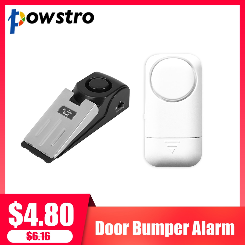 Mini trådløs vibrationsalarm dørstopalarm 120db til hjemmet kileformet stopalarm sikkerhedssystem blokeringssystem