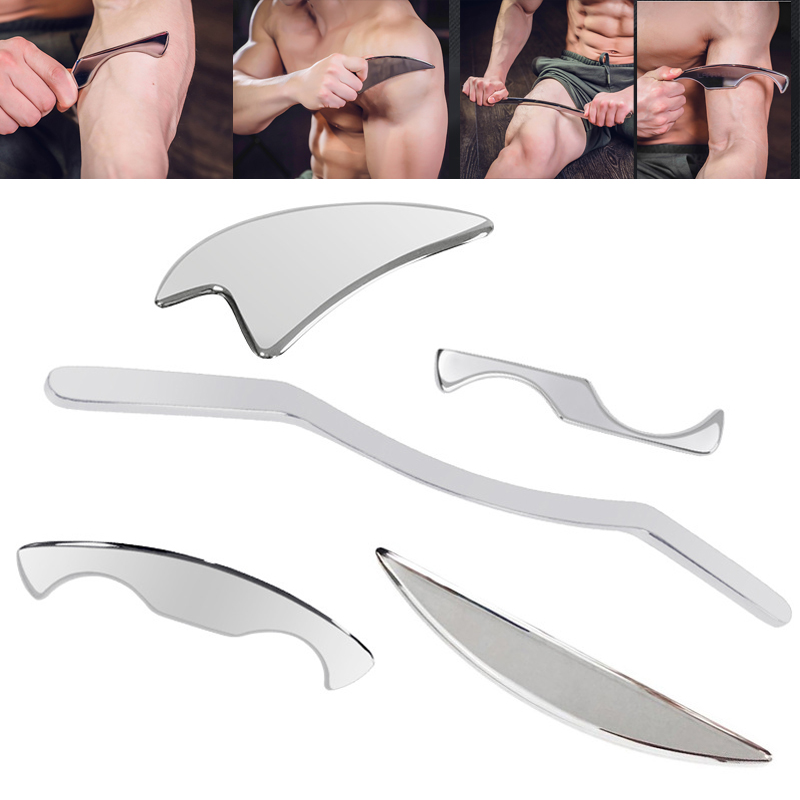 Stainless Steel Scraping Tool Gua Sha Massager Myofascial Knife Muscle Relax For Arm Neck Back Body IASTM Therapy Massage Tools
