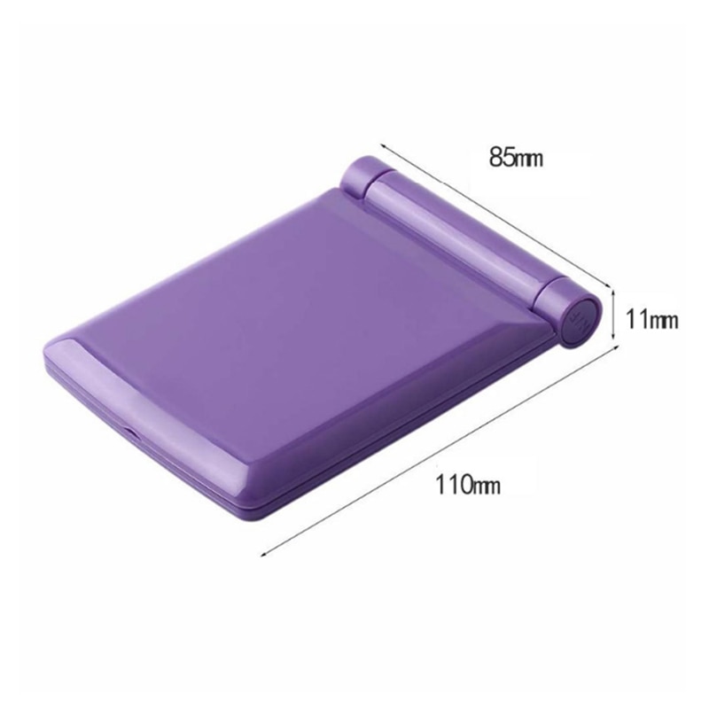 Espejo pequeño portátil de 8 luces LED, Espejos de maquillaje para mujer, espejo de bolsillo compacto plegable para señora con lámparas, de forma cuadrada