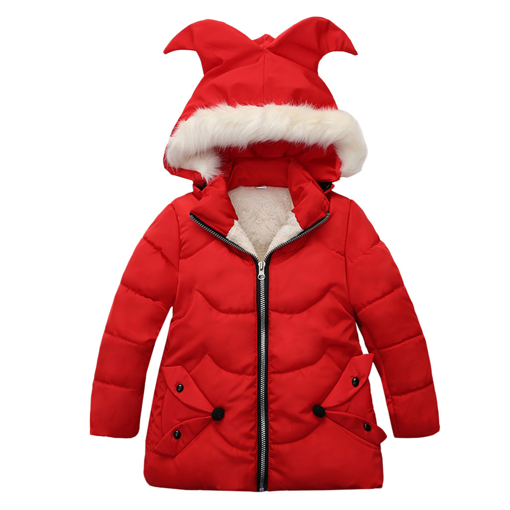 Winter Baby Jas Dikke Warme Hooded Baby Jongens Meisjes Donsjack Baby Winter Kleding Kinderen Lange Mouw Sneeuw Uitloper jas: Red / XXL