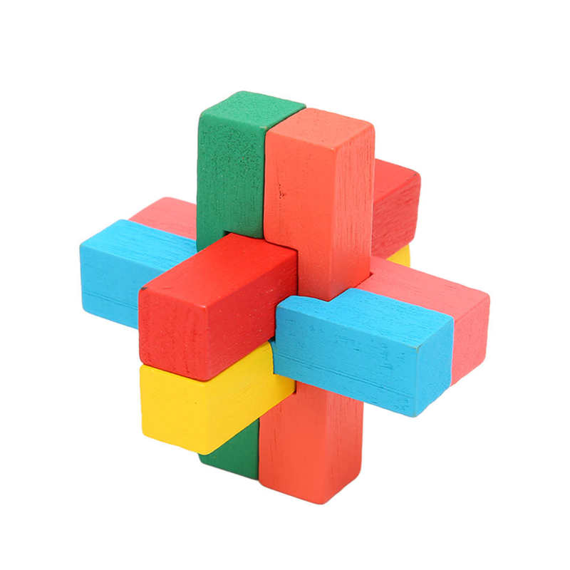 Wooden Brain Puzzle Teaser Lightweight Brain Puzzle Lock Toys Fine Workmanship Promote Brain Development 6 In 1 Educational for