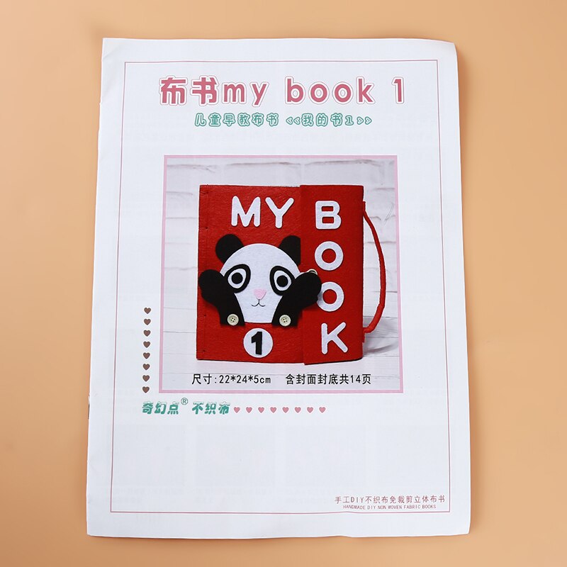 5 Styles DIY My First Cloth Book Infant Baby Felt Quiet Cloth Books Early Learning Educational Felt Material Development Book: red