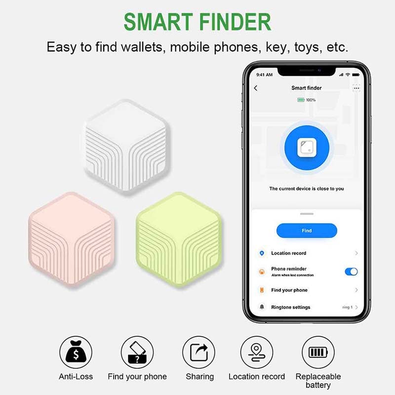 Tuya e Smart Life APP portatile Bluetooth Smart Mini Finder piastrelle di allarme portafogli chiavi localizzatore di allarmi animali domestici per bambini in tempo reale anti-perso