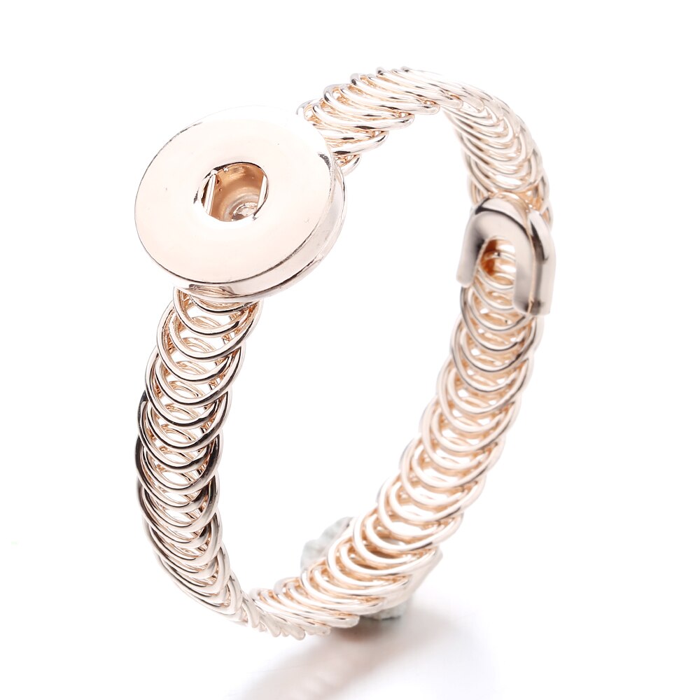 Spring Button Bangle Various Styles 20mm 18mm Snap button bangle DIY Je... – Vicedeal