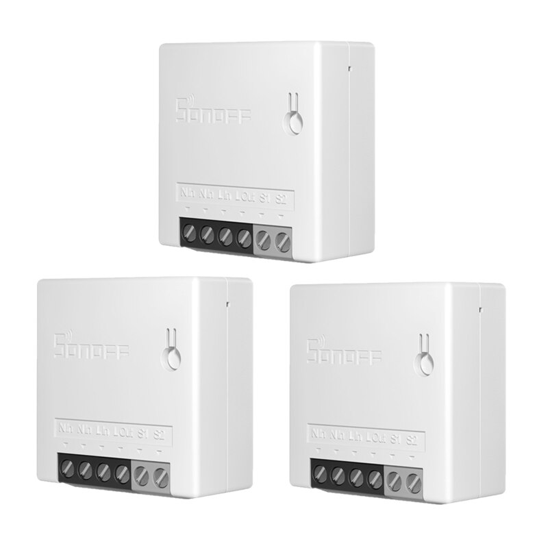 Sonoff Mini R2 DIY Wifi Smart Switch Timer Wireless Switches Smart Home Automation Compatible with eWelink Alexa Google Home: 3Pcs
