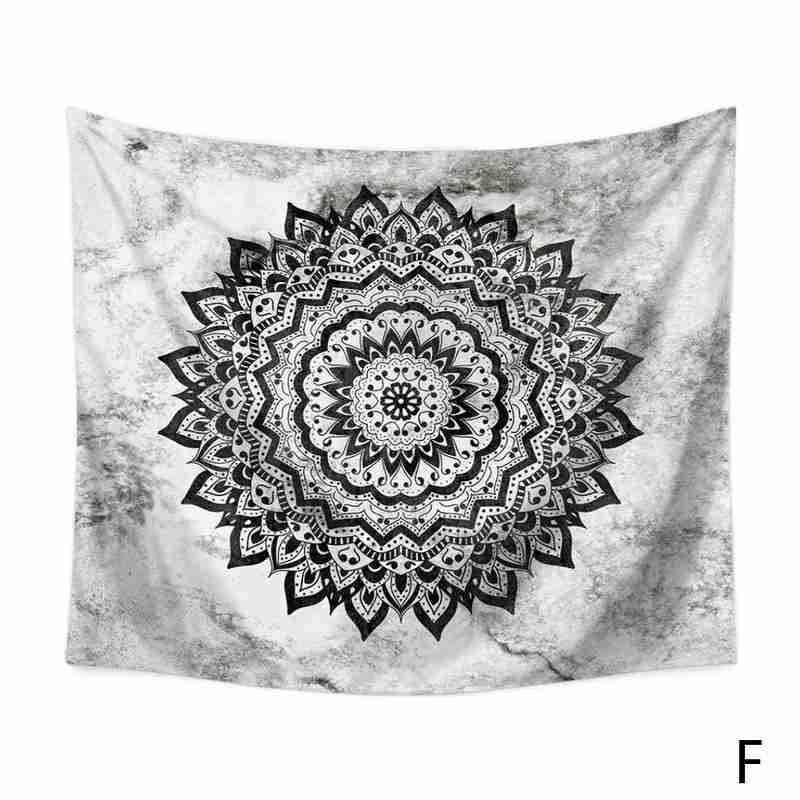 Mandala Flower Polyester Square Tapestry Wall Hanging Boho For Home Yoga Decor Decoration Wall Throw Carpet Mat Blanket Bed V0C5: F