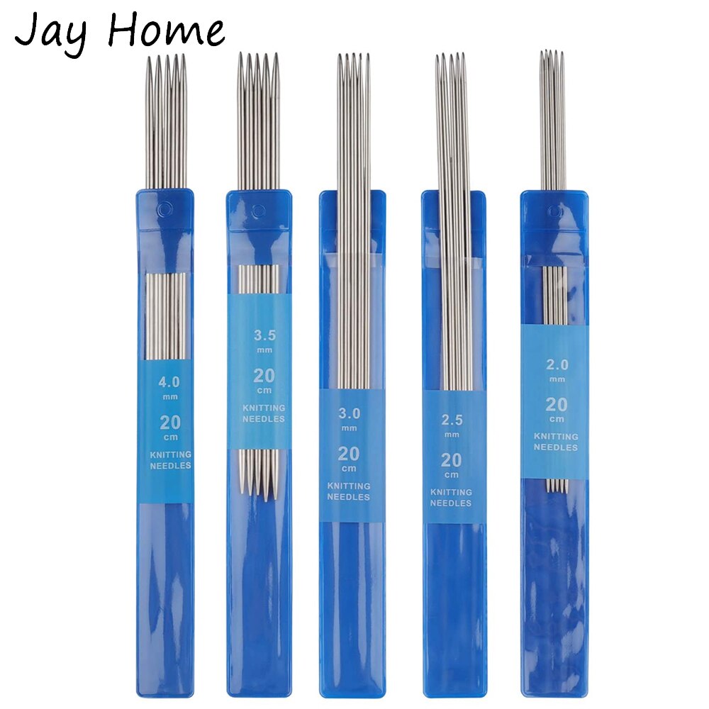 5/25PCS Double Pointed Knitting Needles 20CM Stainless Steel Crochet Hook Sets 2mm-4mm Knitting Pins Set Crochet Needles