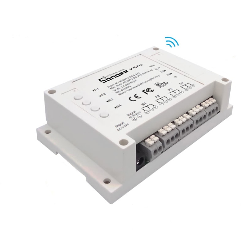 Sonoff 4CH R3/PRO R3 4 voies montage WiFI sans fil commutateur intelligent 433MHZ relais d'interrupteur à distance fonctionne avec Alexa Google Home