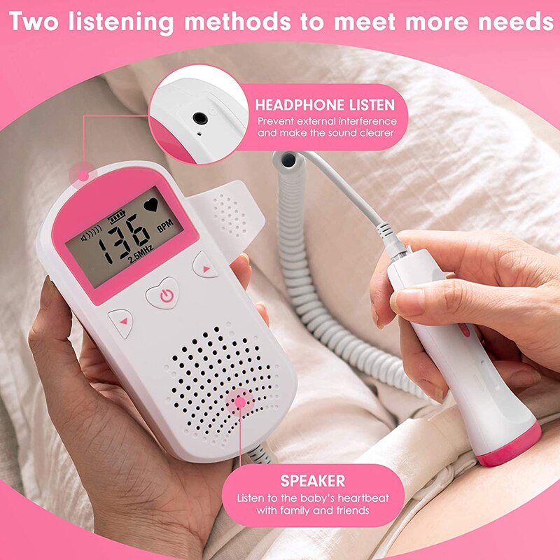 Draagbare Foetale Monitoring Babyfoon Ultrasone Babyfoon 2.5Mhz Pocket Ultrasone Foetale Hartslag Detector Voor Zwangere