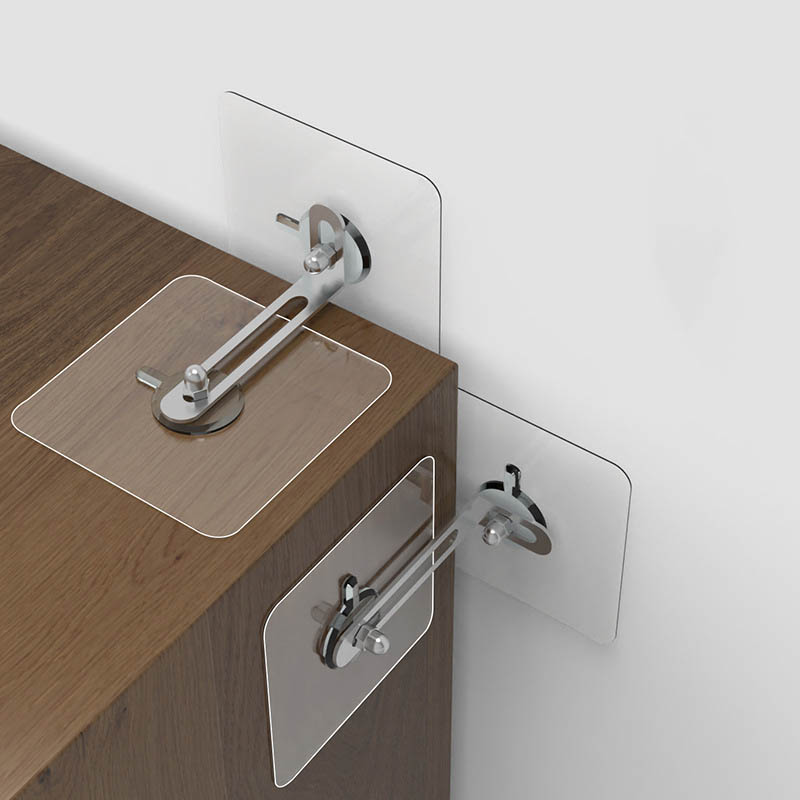 Anclajes para muebles, dispositivo fijo autoadhesivo fuerte para evitar el desempañamiento, sin perforación, seguridad, antiobvoltura, anclajes de hebilla para gabinete