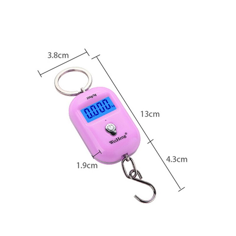 Portable Digital Mini Luggage Scale LCD Backlight Display Keychain Hanging Hook Scales Electronic Weighting 25Kg/55Lb